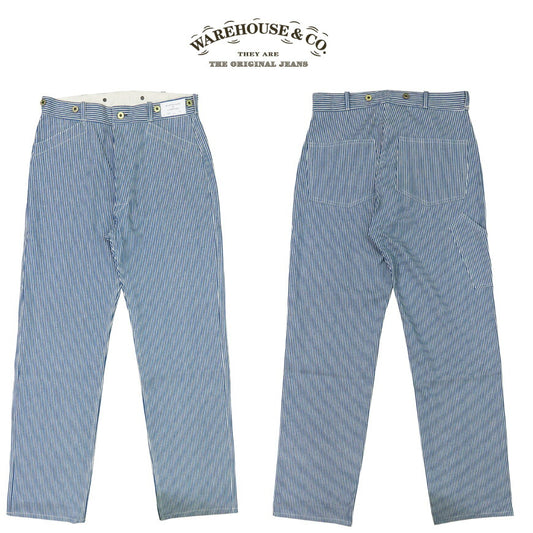 ウェアハウス WAREHOUSE Lot.1234 1920’S FREE LAND WAIST OVERALL ヒッコリーストライプ ワークパンツ