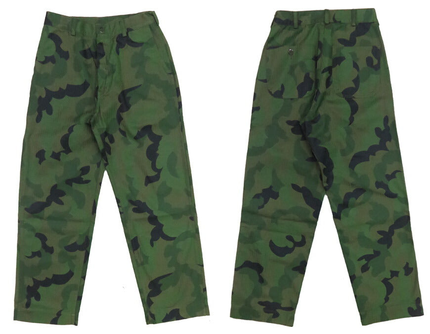 ウェアハウス WAREHOUSE Lot.1236 กางเกงยูทิลิตี้ USMC ผ้าทวิลลายเฮอร์ริ่งบอน P53 ลายพราง FIRST-TIME