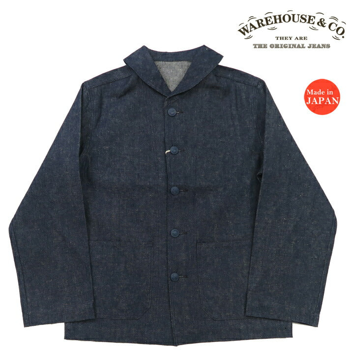 ウェアハウス WAREHOUSE Lot.2220 Coverall con cuello chal U.S.NAVY de mezclilla índigo