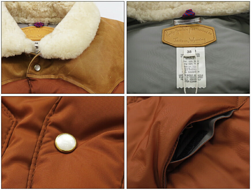 ウェアハウス WAREHOUSE ロッキーマウンテン フェザーベッド ROCKY MOUNTAIN FEATHERBED リップストップไนลอน คริสตี้ ダウンเวสต์ ホースไฮด์ เลเซอร์ยอร์ค NYLON DOWN VEST ขนเป็ดขาว WH2222