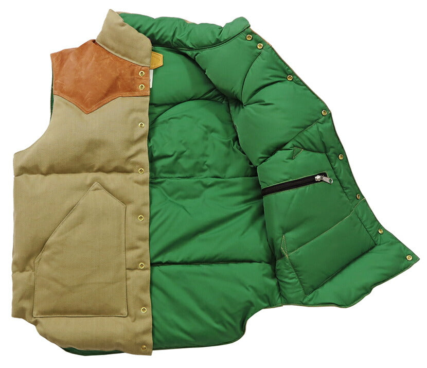ウェアハウス WAREHOUSE ロッキーマウンテン フェザーベッド ROCKY MOUNTAIN FEATHERBED คอตตอนแคนวาส ダウンเวสต์ ホースไฮด์ เลเซอร์ยอร์ค NYLON DOWN VEST ขนเป็ดขาว WH2223