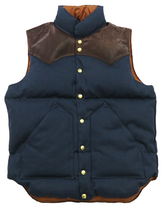 ウェアハウス WAREHOUSE ロッキーマウンテン フェザーベッド ROCKY MOUNTAIN FEATHERBED คอตตอนแคนวาส ダウンเวสต์ ホースไฮด์ เลเซอร์ยอร์ค NYLON DOWN VEST ขนเป็ดขาว WH2223