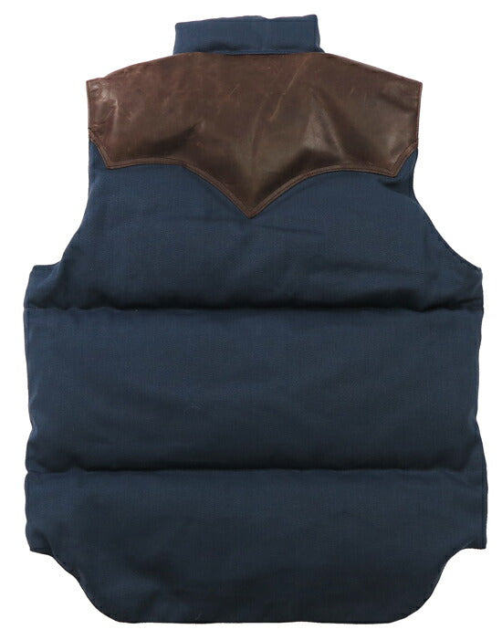 ウェアハウス WAREHOUSE ロッキーマウンテン フェザーベッド ROCKY MOUNTAIN FEATHERBED คอตตอนแคนวาส ダウンเวสต์ ホースไฮด์ เลเซอร์ยอร์ค NYLON DOWN VEST ขนเป็ดขาว WH2223
