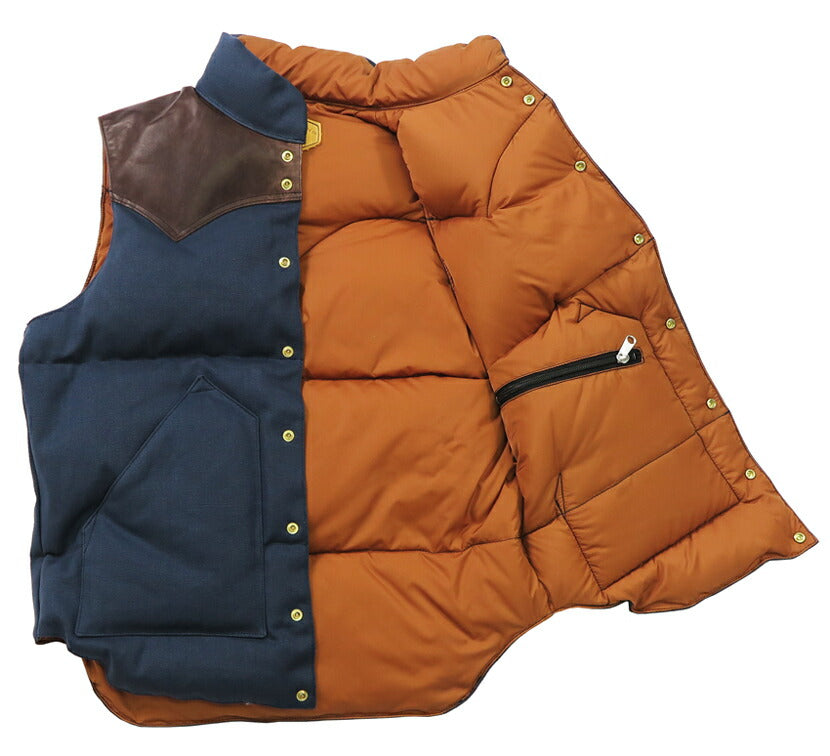 ウェアハウス WAREHOUSE ロッキーマウンテン フェザーベッド ROCKY MOUNTAIN FEATHERBED คอตตอนแคนวาส ダウンเวสต์ ホースไฮด์ เลเซอร์ยอร์ค NYLON DOWN VEST ขนเป็ดขาว WH2223