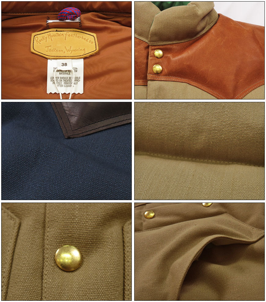 ウェアハウス WAREHOUSE ロッキーマウンテン フェザーベッド ROCKY MOUNTAIN FEATHERBED คอตตอนแคนวาส ダウンเวสต์ ホースไฮด์ เลเซอร์ยอร์ค NYLON DOWN VEST ขนเป็ดขาว WH2223