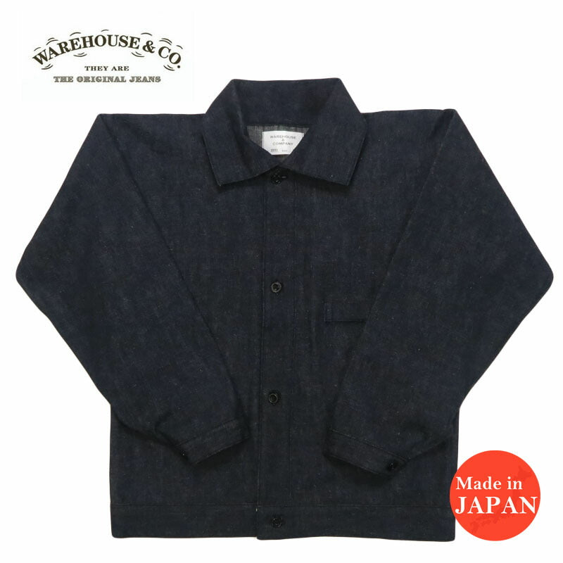 ウェアハウス WAREHOUSE Blusa de cuadros azul índigo y blanco de los años 1900 Lot.2231, chaqueta de mezclilla