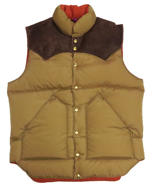 ウェアハウス WAREHOUSE Rocky Mountain Featherbed Nylon Daunenweste Pferdeleder Lederpasse NYLON DOWN VEST Weiße Entendaune WH2234