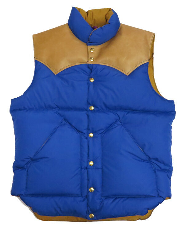 ウェアハウス WAREHOUSE Rocky Mountain Featherbed Nylon Daunenweste Pferdeleder Lederpasse NYLON DOWN VEST Weiße Entendaune WH2234