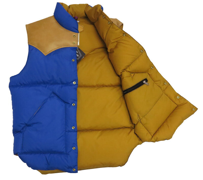 ウェアハウス WAREHOUSE Rocky Mountain Featherbed Nylon Daunenweste Pferdeleder Lederpasse NYLON DOWN VEST Weiße Entendaune WH2234