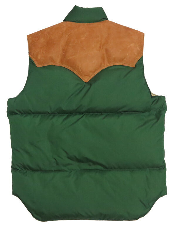 ウェアハウス WAREHOUSE Rocky Mountain Featherbed Nylon Daunenweste Pferdeleder Lederpasse NYLON DOWN VEST Weiße Entendaune WH2234