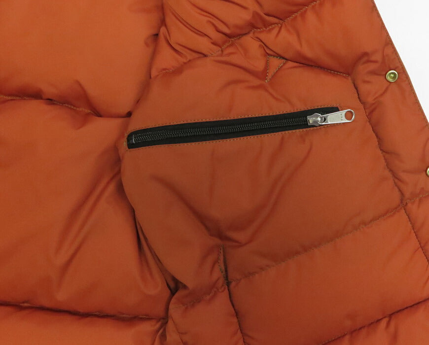ウェアハウス WAREHOUSE Rocky Mountain Featherbed Nylon Daunenweste Pferdeleder Lederpasse NYLON DOWN VEST Weiße Entendaune WH2234