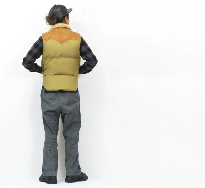 ウェアハウス WAREHOUSE ロッキーマウンテン フェザーベッド ROCKY MOUNTAIN FEATHERBED ไนลอน คริสตี้ เสื้อกั๊กดาวน์ โยคหนังม้าฮอร์สไฮด์ NYLON CHRISTY DOWN VEST ขนเป็ดขาว WH2235