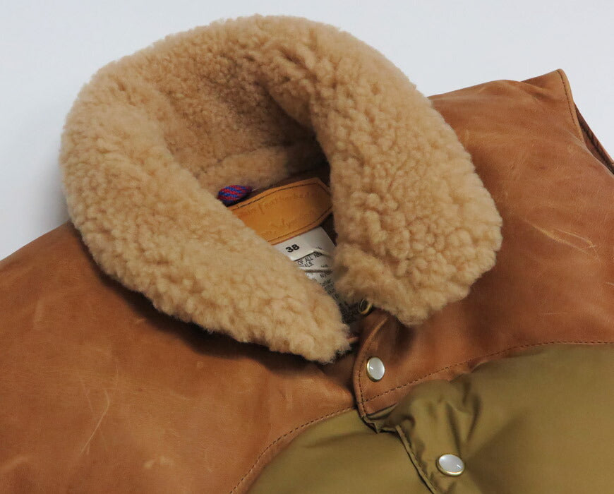 ウェアハウス WAREHOUSE ロッキーマウンテン フェザーベッド ROCKY MOUNTAIN FEATHERBED ไนลอน คริสตี้ เสื้อกั๊กดาวน์ โยคหนังม้าฮอร์สไฮด์ NYLON CHRISTY DOWN VEST ขนเป็ดขาว WH2235