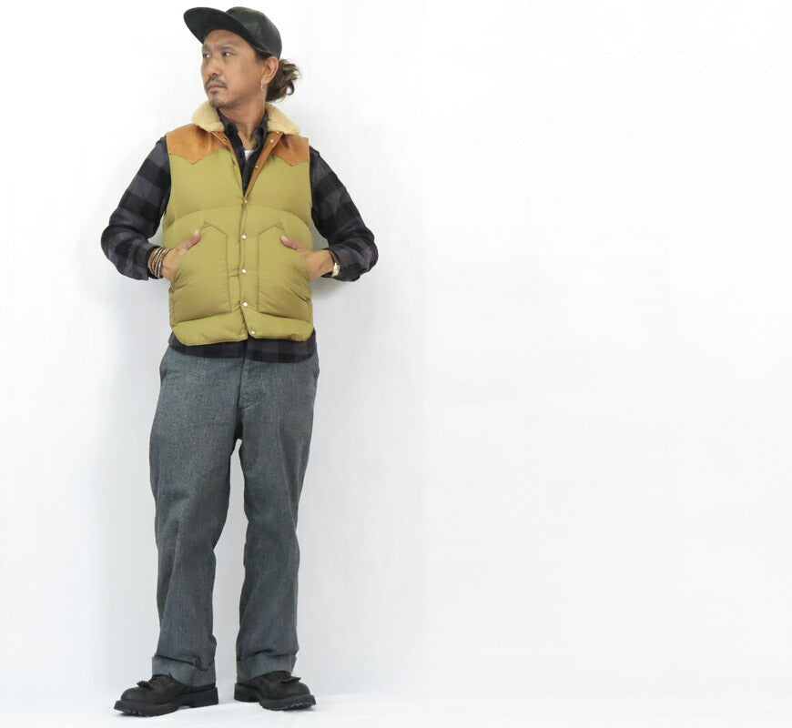 ウェアハウス WAREHOUSE ロッキーマウンテン フェザーベッド ROCKY MOUNTAIN FEATHERBED ไนลอน คริสตี้ เสื้อกั๊กดาวน์ โยคหนังม้าฮอร์สไฮด์ NYLON CHRISTY DOWN VEST ขนเป็ดขาว WH2235