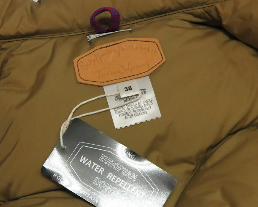ウェアハウス WAREHOUSE ロッキーマウンテン フェザーベッド ROCKY MOUNTAIN FEATHERBED 硫化染コットンヘリンボーン ダウンベスト ホースハイド レザーヨーク NYLON DOWN VEST ホワイトダックダウン WH2236