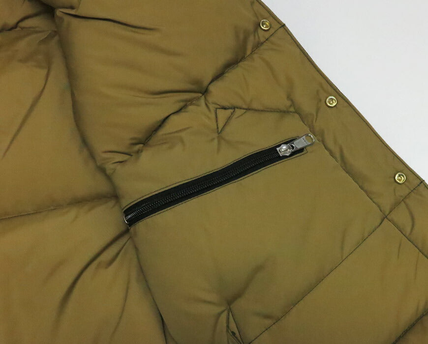 ウェアハウス WAREHOUSE ロッキーマウンテン フェザーベッド ROCKY MOUNTAIN FEATHERBED 硫化染コットンヘリンボーン ダウンベスト ホースハイド レザーヨーク NYLON DOWN VEST ホワイトダックダウン WH2236