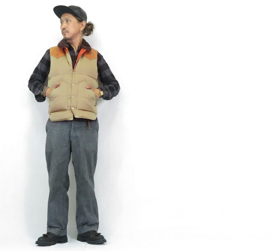 ウェアハウス WAREHOUSE ロッキーマウンテン フェザーベッド ROCKY MOUNTAIN FEATHERBED ウェストポイントクロス クリスティ ダウンベスト ホースハイド レザーヨーク NYLON CHRISTY DOWN VEST ホワイトダックダウン WH2238