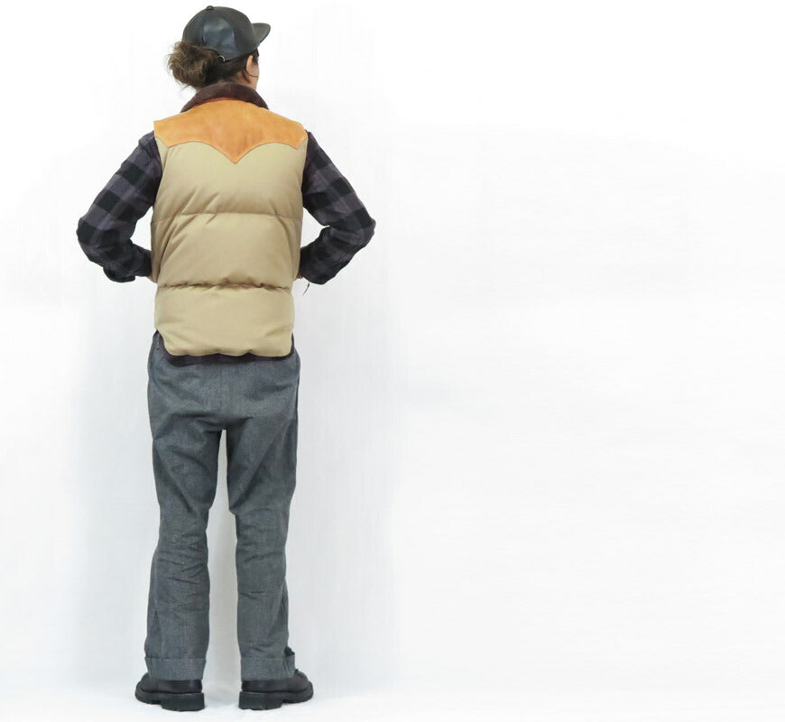 ウェアハウス WAREHOUSE ロッキーマウンテン フェザーベッド ROCKY MOUNTAIN FEATHERBED ウェストポイントクロス クリスティ ダウンベスト ホースハイド レザーヨーク NYLON CHRISTY DOWN VEST ホワイトダックダウン WH2238
