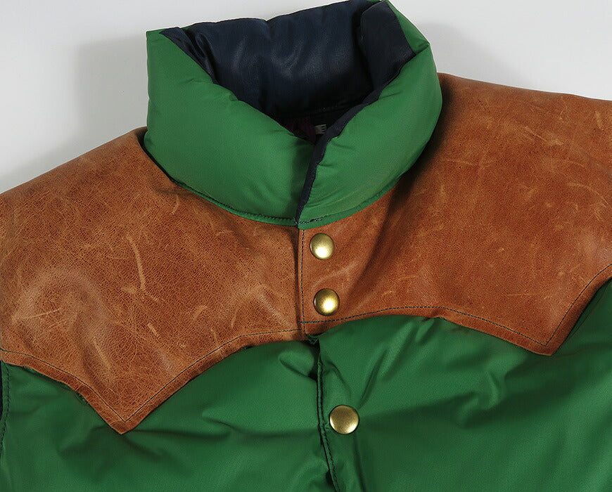 ウェアハウス WAREHOUSE ロッキーマウンテン フェザーベッド ROCKY MOUNTAIN FEATHERBED ナイロン ダウンベスト ホースハイド レザーヨーク NYLON DOWN VEST ホワイトダックダウン WH2245 【2026年秋冬新作】
