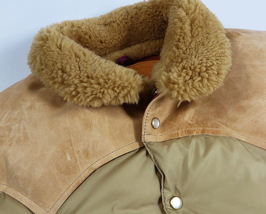 ウェアハウスWAREHOUSEロッキーマウンテンフェザーベッドROCKYMOUNTAINFEATHERBEDナイロンクリスティダウンベストホースハイドレザーヨークNYLONCHRISTYDOWNVESTホワイトダックダウンWH2235【2025年秋冬新作】