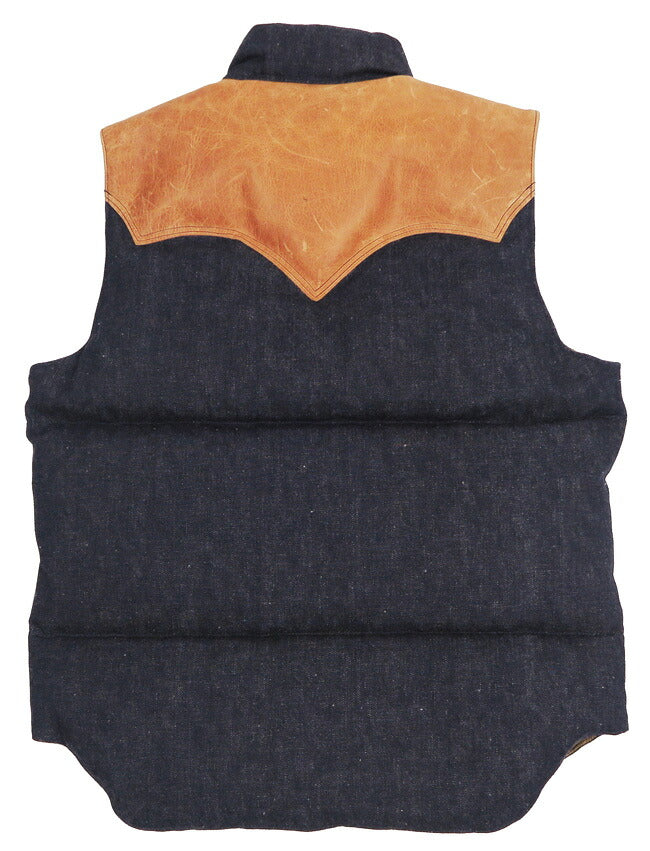 ウェアハウス WAREHOUSE ロッキーマウンテン フェザーベッド ROCKY MOUNTAIN FEATHERBED デニム ダウンベスト ホースハイド レザーヨーク DENIM DOWN VEST ホワイトダックダウン WH2248 【2026年秋冬新作】