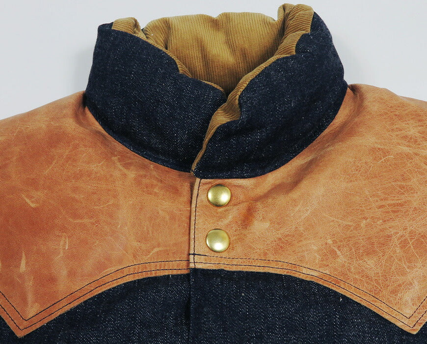 ウェアハウス WAREHOUSE ロッキーマウンテン フェザーベッド ROCKY MOUNTAIN FEATHERBED デニム ダウンベスト ホースハイド レザーヨーク DENIM DOWN VEST ホワイトダックダウン WH2248 【2026年秋冬新作】