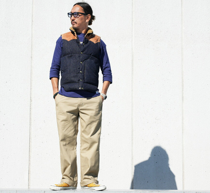 ウェアハウス WAREHOUSE ロッキーマウンテン フェザーベッド ROCKY MOUNTAIN FEATHERBED デニム ダウンベスト ホースハイド レザーヨーク DENIM DOWN VEST ホワイトダックダウン WH2248 【2026年秋冬新作】