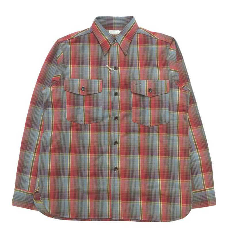 แวร์เฮาส์ WAREHOUSE Lot 3022 เสื้อเชิ้ตผ้าฟลานเนลแขนยาวลายสก็อตพร้อมสายรัดคาง ลาย G