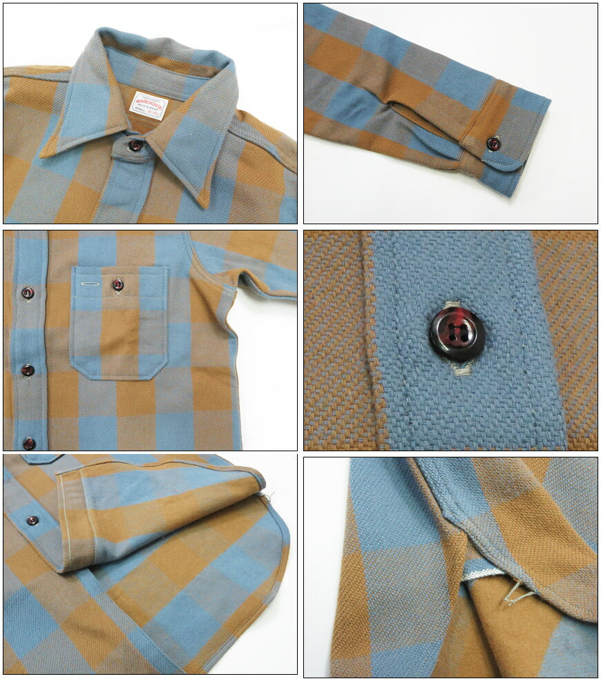 Warehouse WAREHOUSE Lot 3104 Kariertes Langarm Flanellhemd Muster A