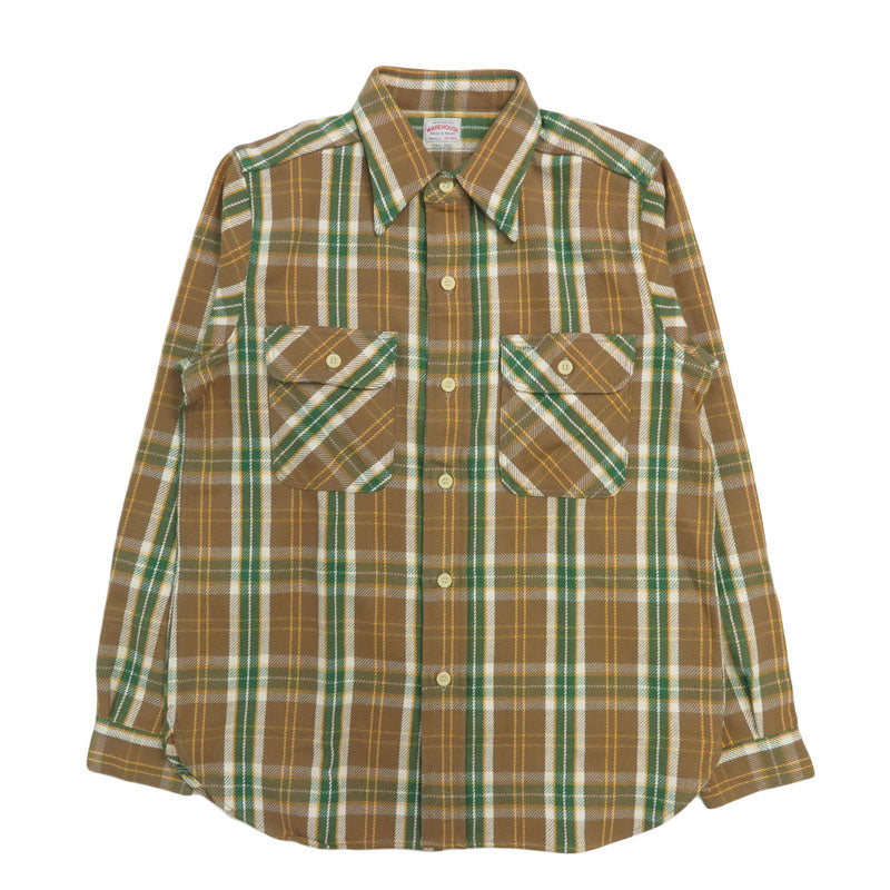 ウェアハウス WAREHOUSE Lot 3104 Kariertes Langarm Flanellhemd F-Muster