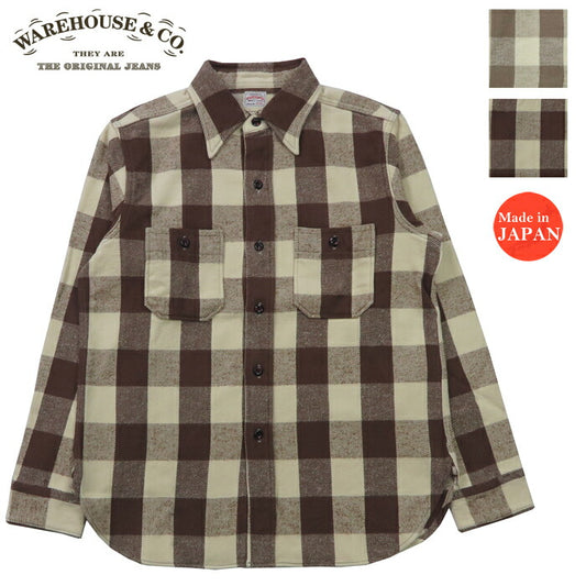 WAREHOUSE Flanellhemd Langarm Kariert Muster A One-Wash WH3104