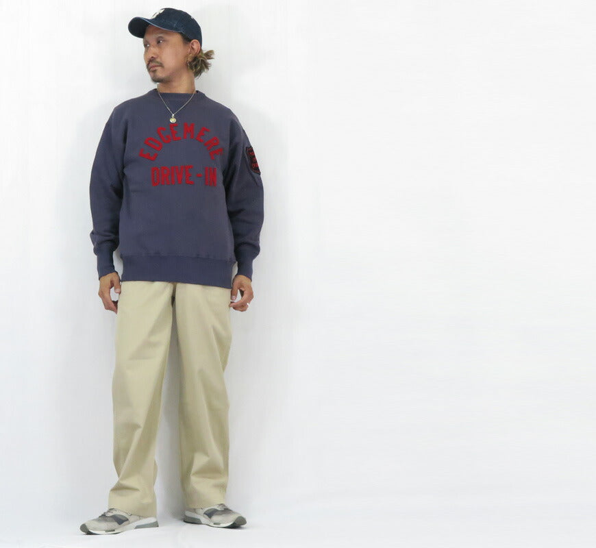 ウェアハウス WAREHOUSE 長袖 クルーネック スウェット アップリケ フェルト刺繍ワッペン Lot.401 EDGEMERE 4本針 【2026年春夏新作】