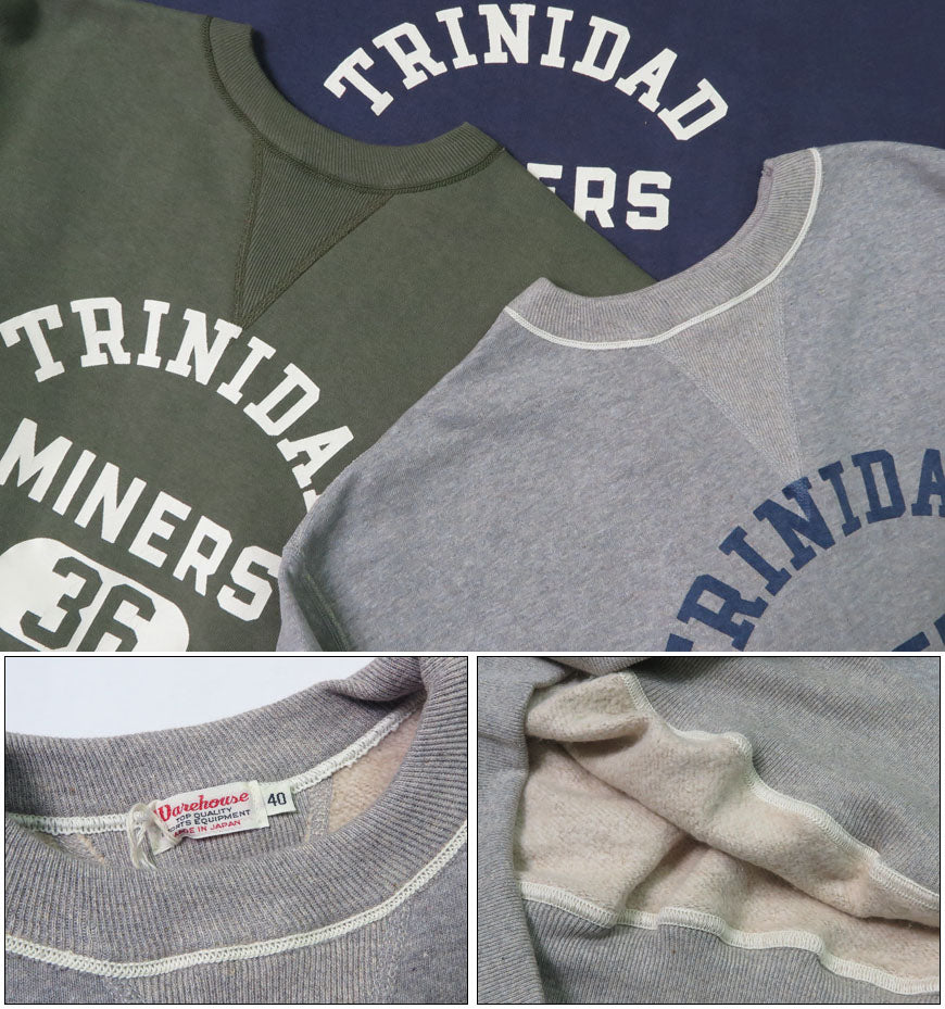 ウェアハウス WAREHOUSE Langarm Rundhals Print Sweatshirt 4-Nadel TRINIDAD WH401