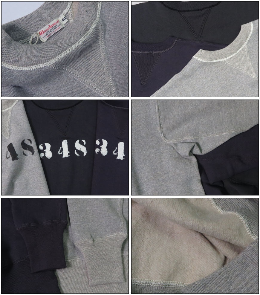 Warehouse WAREHOUSE Set-in Freedom Sleeve Doppel-V Rundhals Sweatshirt Print 348 Lot.403 【Frühjahr/Sommer 2025 Neu】