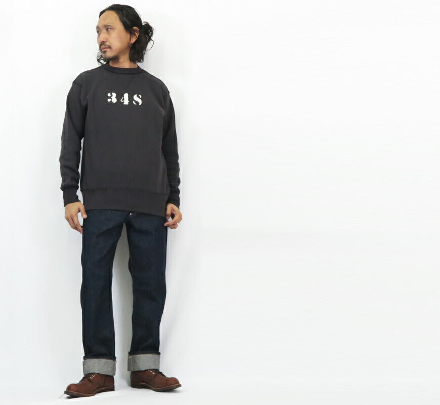 Warehouse WAREHOUSE Set-in Freedom Sleeve Doppel-V Rundhals Sweatshirt Print 348 Lot.403 【Frühjahr/Sommer 2025 Neu】