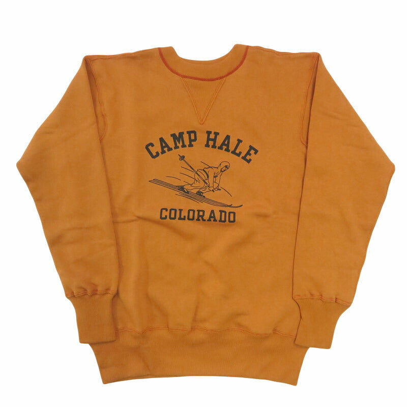 ウェアハウス WAREHOUSE Langarm Set-in Freedom-Sleeve Doppelte V Rundhals Sweatshirt mit Druck ARMY SKIING Lot.403