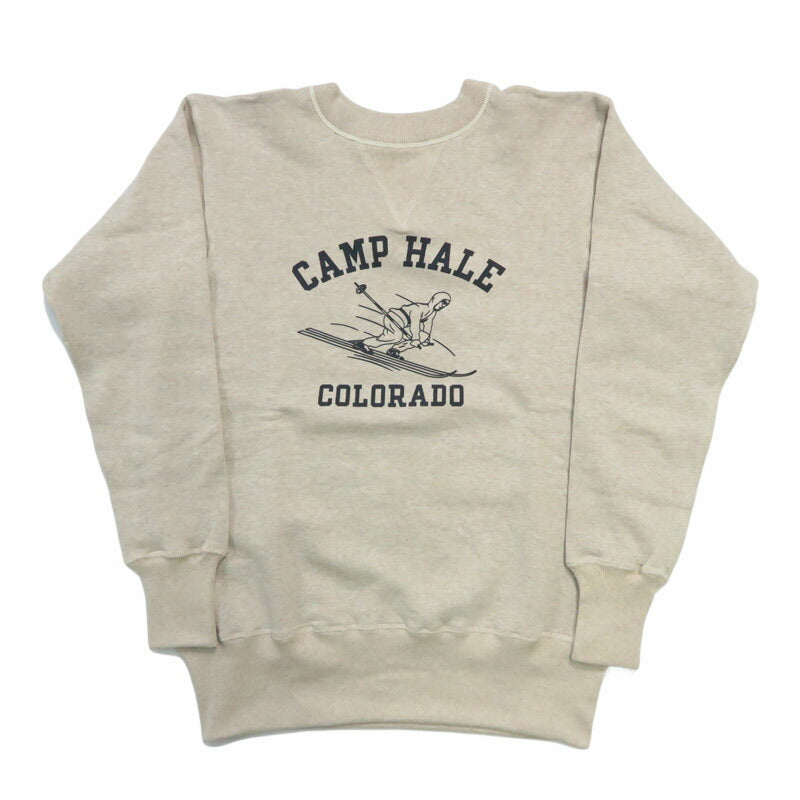 ウェアハウス WAREHOUSE Langarm Set-in Freedom-Sleeve Doppelte V Rundhals Sweatshirt mit Druck ARMY SKIING Lot.403
