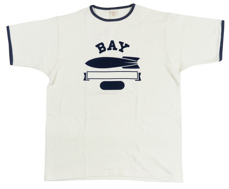 ウェアハウス WAREHOUSE 半袖 フロッキープリント リンガー Tシャツ シャドーボーダー  Lot.4059 BAY 【2026年春夏新作】