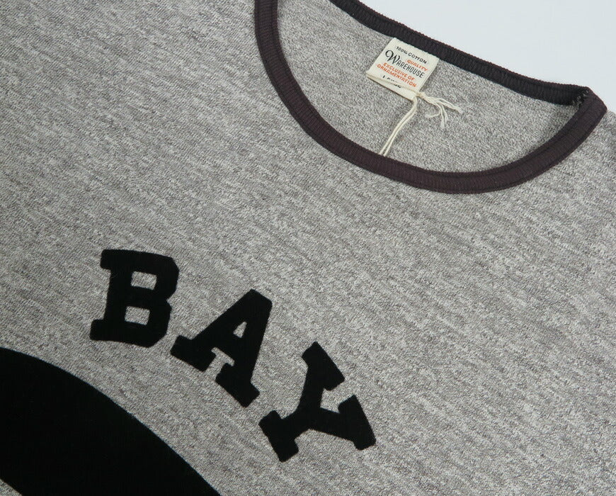 ウェアハウス WAREHOUSE 半袖 フロッキープリント リンガー Tシャツ シャドーボーダー  Lot.4059 BAY 【2026年春夏新作】