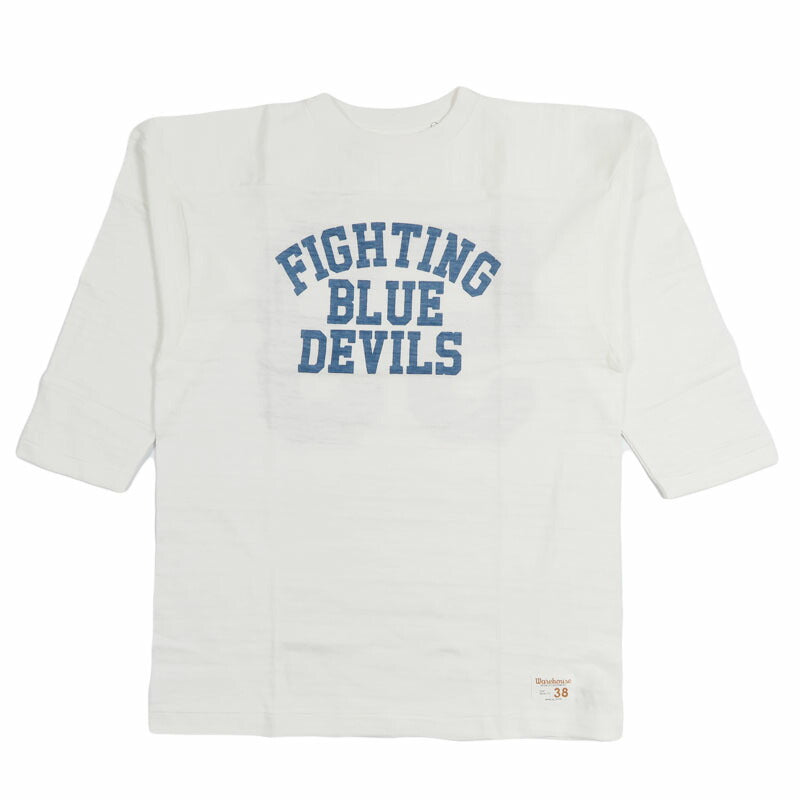 Warehouse WAREHOUSE Lot.4063 3/4-Arm T-Shirt Football BLUE DEVILS【Frühjahr/Sommer 2026 Neuerscheinung】