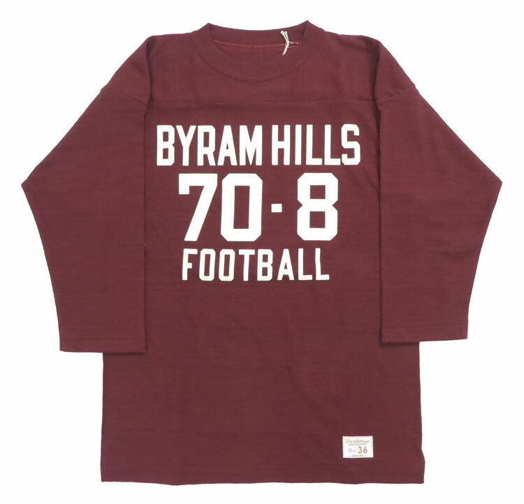 ウェアハウス WAREHOUSE 7分袖 Tシャツ フットボール "BYRAM HILLS" WH4063