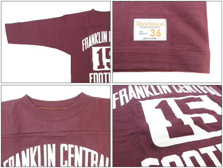 ウェアハウス WAREHOUSE 7分袖 Tシャツ フットボール ”FRANKLIN CENTRAL" WH4063-FRANKLIN