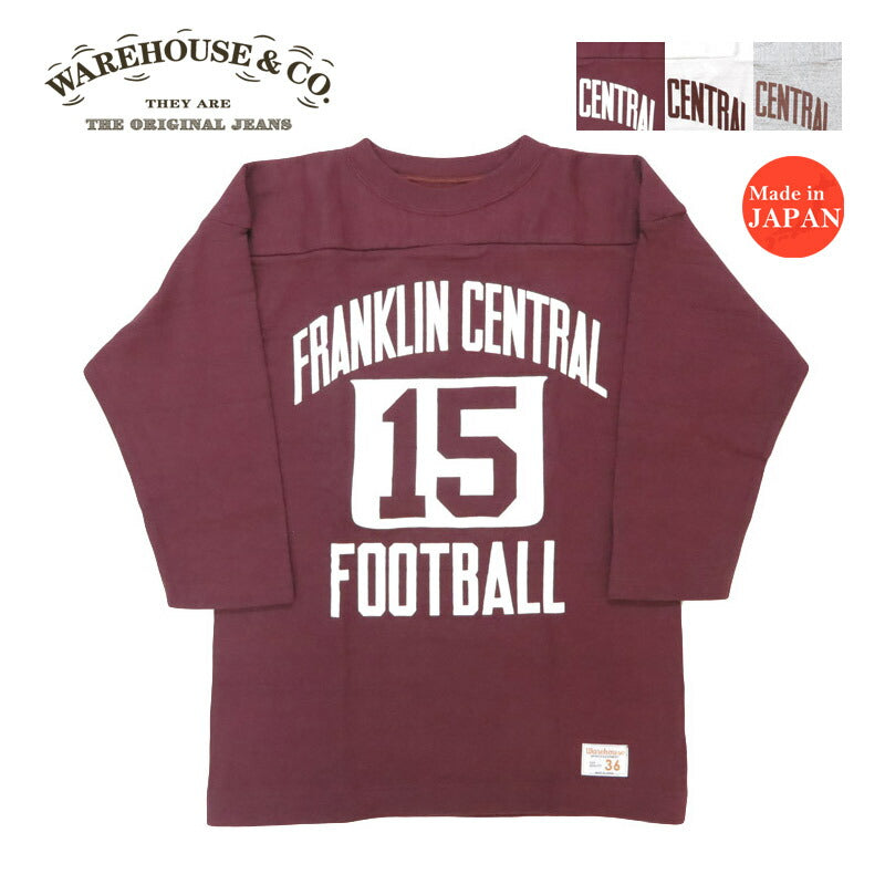 ウェアハウス WAREHOUSE 7分袖 Tシャツ フットボール ”FRANKLIN CENTRAL" WH4063-FRANKLIN