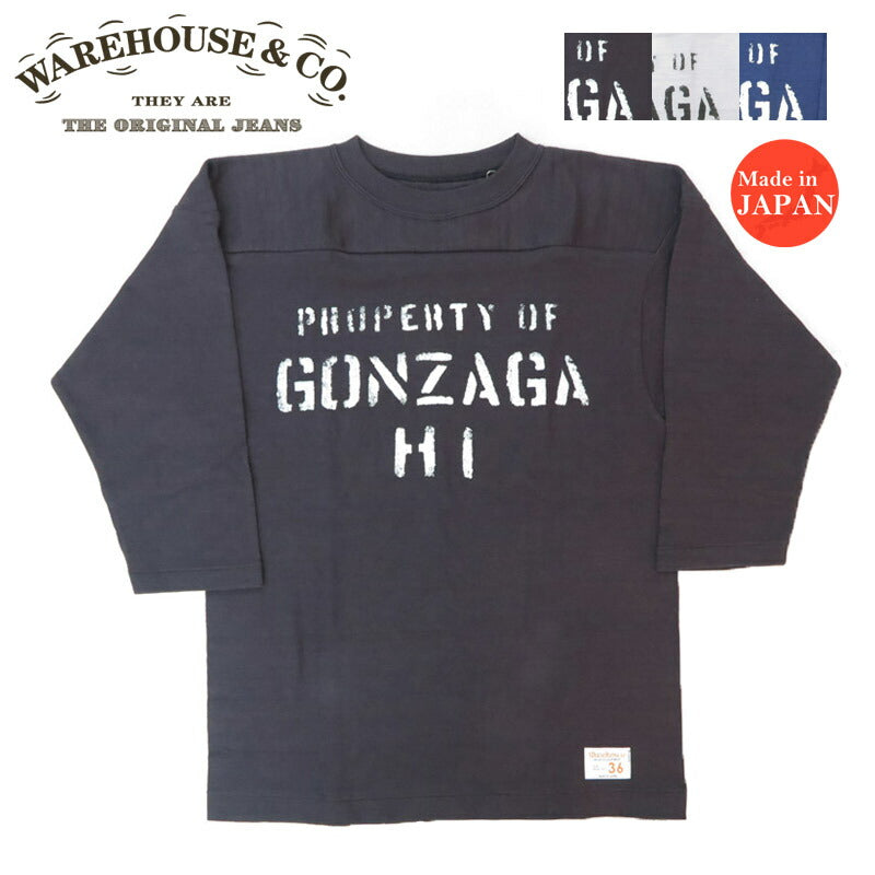 ウェアハウス WAREHOUSE 3/4-Arm T-Shirt Football „GONZAGA HI“ WH4063-GONZAGA