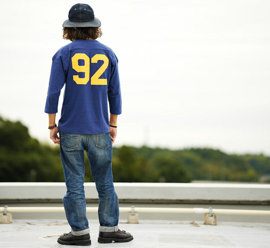ウェアハウス WAREHOUSE Lot.4063 7分袖 Tシャツ フットボール NAVY92