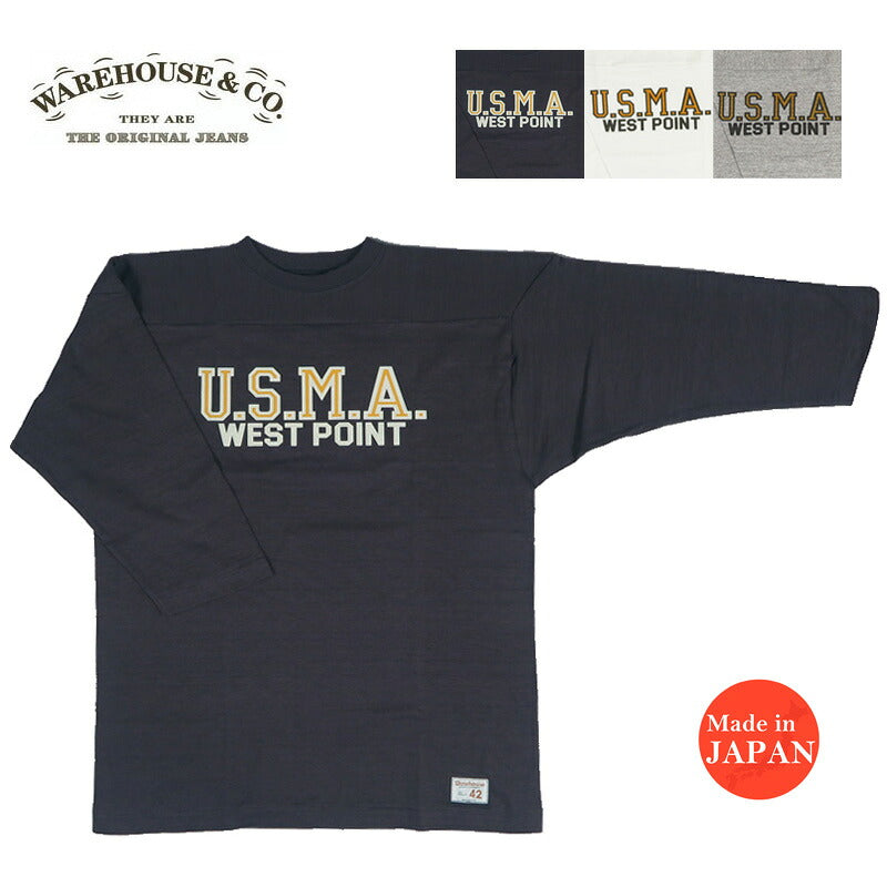ウェアハウス WAREHOUSE Lot.4063 7分袖 フットボール Tシャツ U.S.M.A  【2026年秋冬新作】