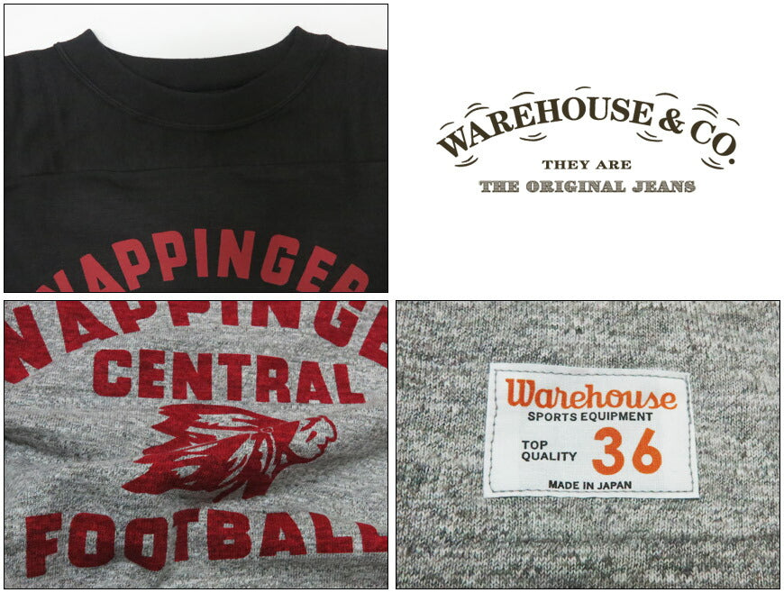 ウェアハウス WAREHOUSE Lot.4063 3/4-Arm T-Shirt Football WAPPINGER