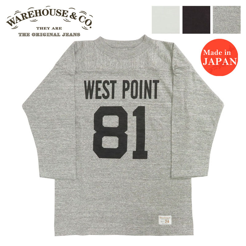ウェアハウス WAREHOUSE 7分袖 Tシャツ フットボール "WEST POINT" WH4063