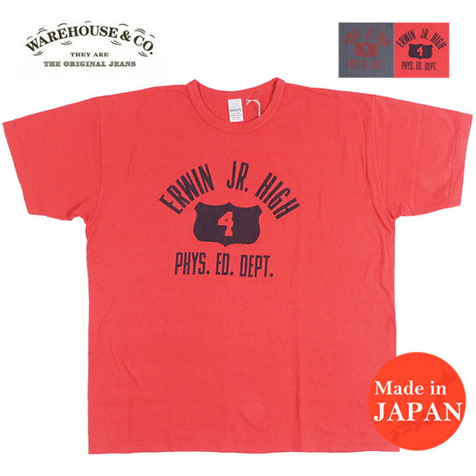 ウェアハウス WAREHOUSE 半袖 プリントTシャツ ERWIN JR.HIGH WH4064-ERWIN