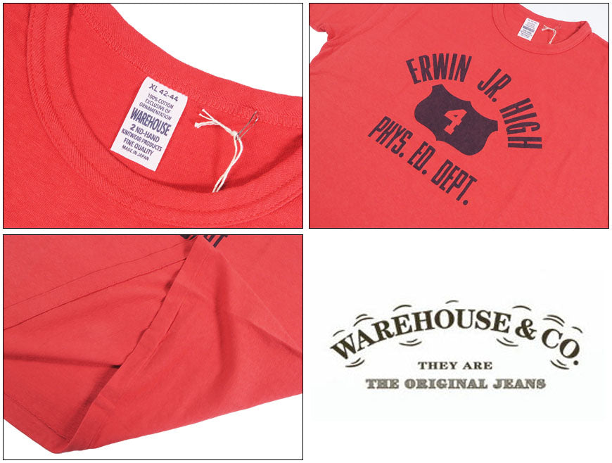 ウェアハウス WAREHOUSE 半袖 プリントTシャツ ERWIN JR.HIGH WH4064-ERWIN